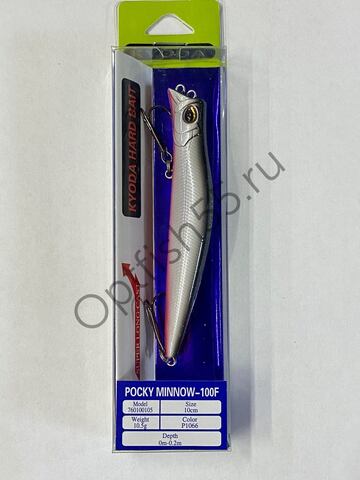 Воблер KYODA Pocky Minnow-100F 10см, 10,5гр, загл. 0м-0,2м цв:Р1066