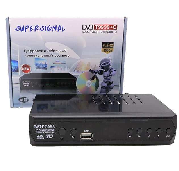 Цифровая ТВ приставка DVB-T2 SUPER SIGNAL T9999+C (Wi-Fi) + HD плеер ...