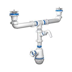 Сифон для двойной мойки бутылочный АНИ A3500 1 1/2