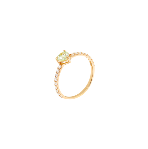 Tiny Heart Ring - Light Green