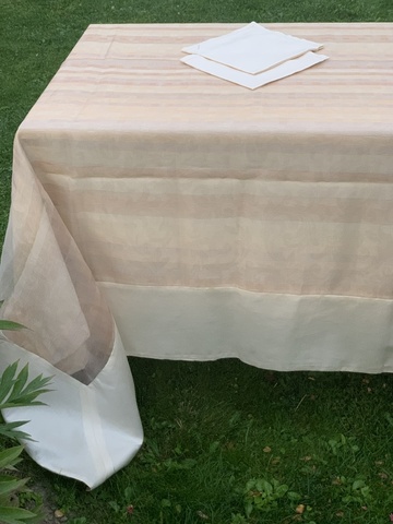 Скатерть 180x320 и 18 салфеток Palombella Carla сливочные