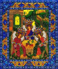 И-12 Набор для вышивания хрустальными камнями Святая Троица