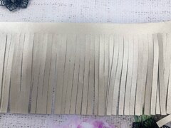 Бахрома кожзам, 10 см, бежевый