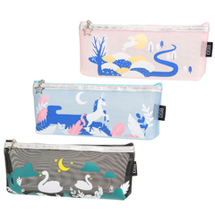 Пенал-косметичка BSD без наполнения, 22*5*4 см, серия "Композиция", из плотной сетки, ассорти