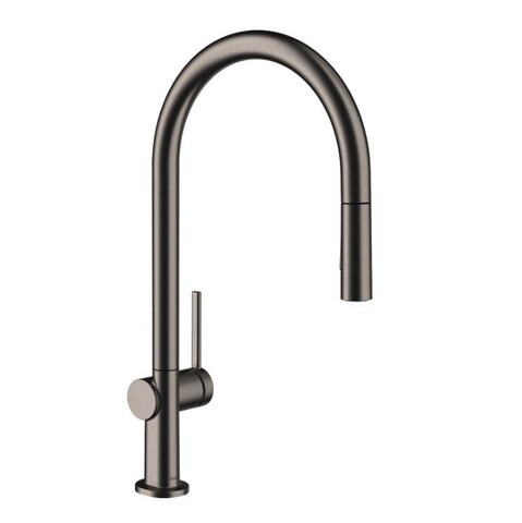 Hansgrohe Talis M54 72801340 Высокий смеситель для кухни с вытяжным изливом (чёрный хром шлифованный)