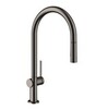 Hansgrohe Talis M54 72801340 Высокий смеситель для кухни с вытяжным изливом (чёрный хром шлифованный)