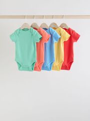 Боди с коротким рукавом для малышей Next AA6-356, 5 шт., Красный, Желтый