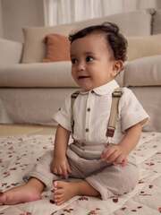 Рубашка и брюки в комплекте для мальчиков Next AR6-782, Белый, Бежевый