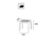 Столик пластиковый для шезлонга PAPATYA Wave Side Table, тортора