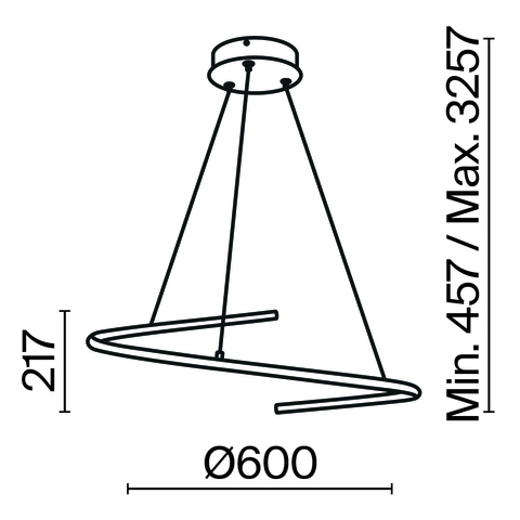 Подвесной светодиодный светильник Maytoni Curve MOD242PL-L33BK
