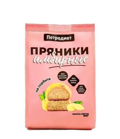 Пряники на сорбите Петродиет Имбирные 300гр