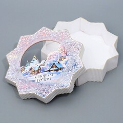 Подарочная коробка фигурная «Снежинка», 20.5 х 21.5 х 5 см