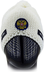 Шапка с помпоном Ski Time Star white - 2