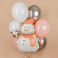 К Фигура, Снеговик с подарком, Сатин, 33''/84 см, 1 шт.