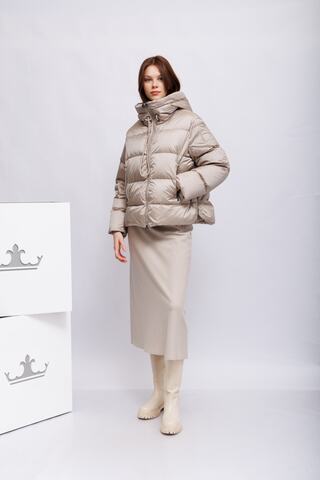 LUISA CERANO Пуховик укороченного кроя на утином пуху с капюшоном