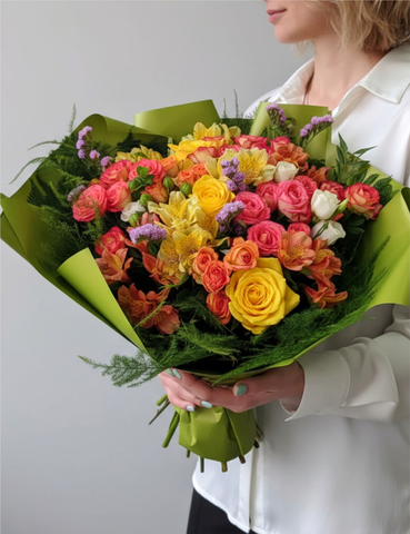 Букет с розами Танец лепестков