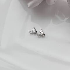 Трубочка с петелькой, спейсер, 5*3 мм, родий, П609