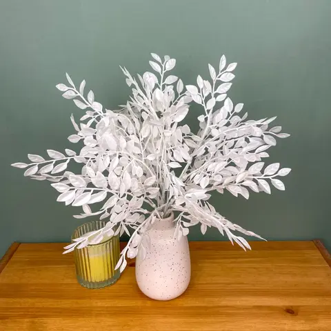 Листья рябины, искусственная зелень, цвет Белый, букет 35 см, набор 2 букета.