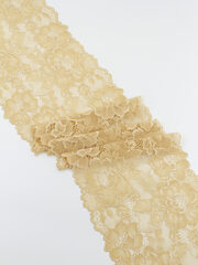 Эластичное кружево бежевое ширина 17 см