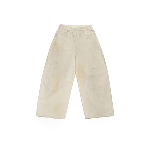 Брюки Nothomme Monterest Retro Washed Curved Blade Wide-Leg Pants "Sand Bone White" Women's