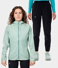 Женский беговой костюм с капюшоном Nordski Easy Run Pro Light Ice Mint/Black