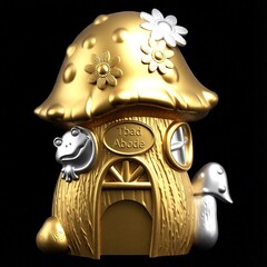 Силиконовый молд № 423 домик Гриб 2 D ( серия домики для гномов и фей)