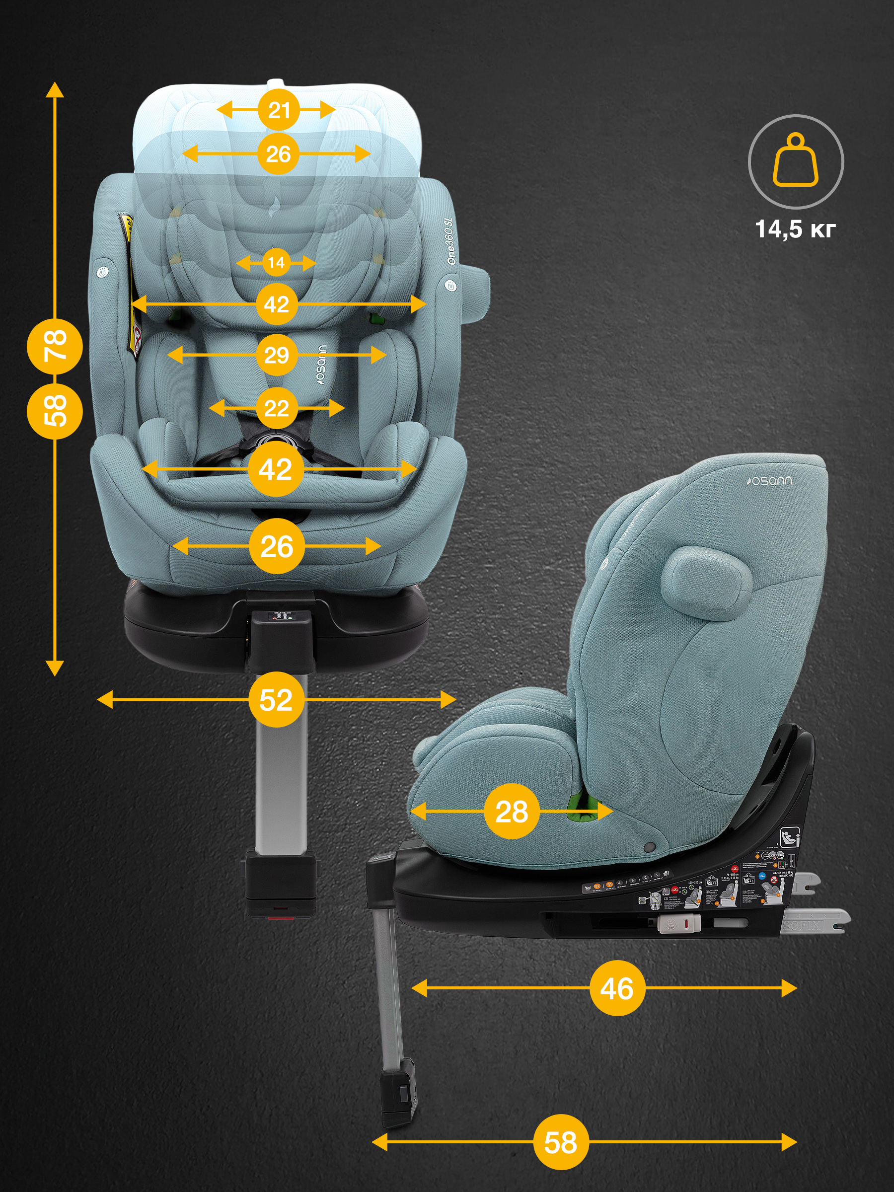 Детское автокресло Osann One360 SL Sky