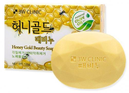Мыло для лица и тела с медом и золотом 3W Clinic Honey Gold Beauty Soap, 120 гр