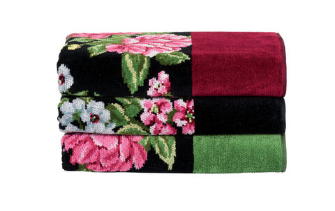 Полотенце 75x150 Feiler Peony Schwarz Wiesengrun зеленое