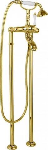Cezares MARGOT-VDP-03/24-M MARGOT-VDP-03/24-M Напольный смеситель для ванны однорычажный с ручным душем, исполнение золото, ручка золото