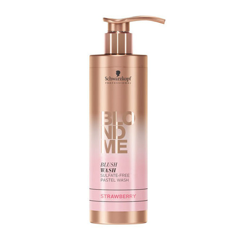 Schwarzkopf Blondme Blush Wash Strawberry - Безсульфатный оттеночный шампунь Земляника