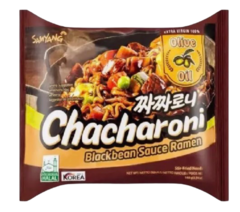 Лапша Chacharoni Ramen с корейским соусом из черной фасоли и и соевым маслом