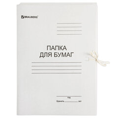 Папка для бумаг с завязками картонная BRAUBERG 440 г/м2 до 200 листов (100 штук в упаковке)