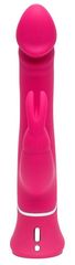 Розовый вибратор-кролик Realistic Dual Density Rechargeable Rabbit Vibrator - 25,5 см. - 