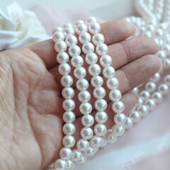 Майорка White Pearls (слегка с розовым отливом) 8 мм, 1 нить, МА035