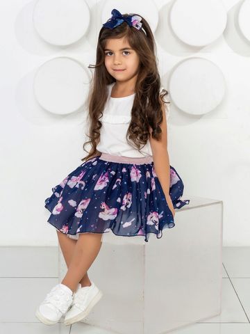 Шифоновая юбка с единорогами Luxury Baby