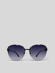 Очки F7718 C1 темные в форме маски с узкими дужками