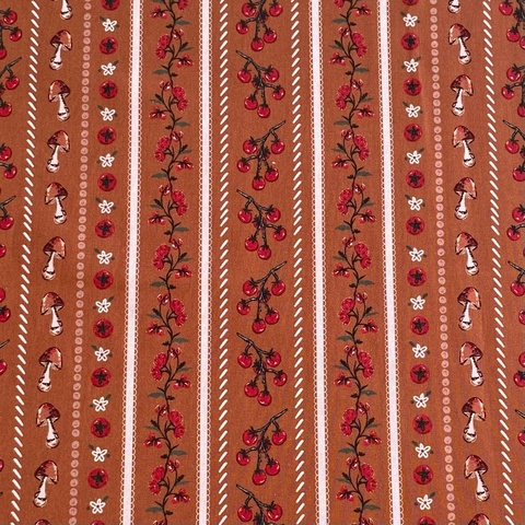 ПРЕДЗАКАЗ, ГРИБОЧКИ и ЧЕРРИ, 100% хлопок Handmade Fabrics