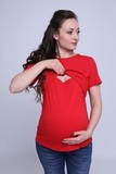 Футболка для беременных и кормящих 07070 красный