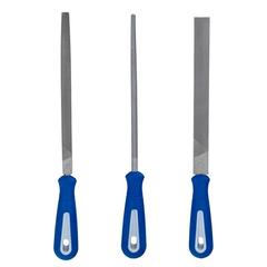 Набор напильников КОБАЛЬТ двухкомпонентная рукоятка, № 2, 150 мм (3 шт.) блистер (247-729)