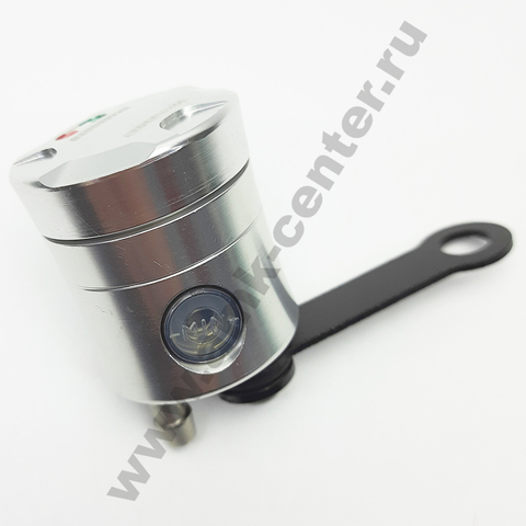 Бачок тормозной жидкости фрезерованный 15 см3 Accossato, серебро/серебро, вертикальный штуцер