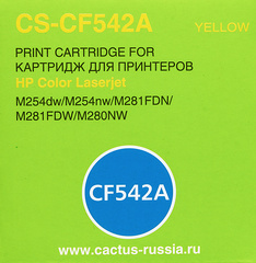Картридж лазерный Cactus CS-CF542A CF542A желтый (1400стр.) для HP LJ M254dw, M280nw, M281fdn