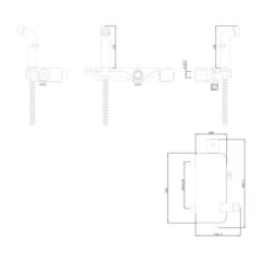 Смеситель с гигиеническим душем термостатический, Lemark Solo - LM7169CW