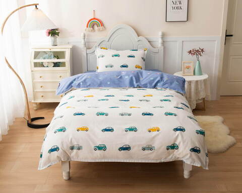 Детское постельное белье Sofi De MarkO Машинки Ретро белое