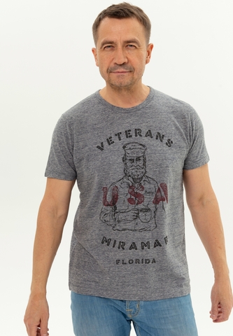 Футболка Bowery NYC "Veterans" Vintage Black Melange