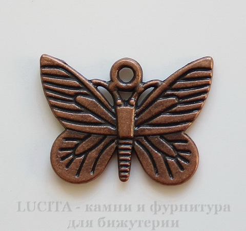 Подвеска "Бабочка" (цвет - античная медь) 22х16 мм