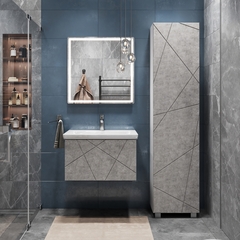 Тумба под раковину Geometry 600-0-1 (Como) навесная бетон