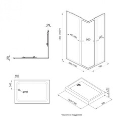 Душевое Ограждение 120*80 Triton Вента-Голд