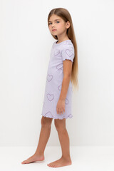 сорочка  для девочки  К 1180/лепесток орхидеи,контурное сердце