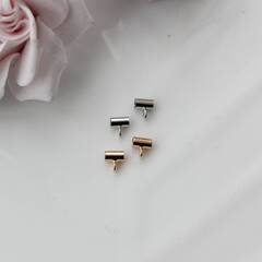 Трубочка с петелькой, спейсер, 5*3 мм, родий, П609